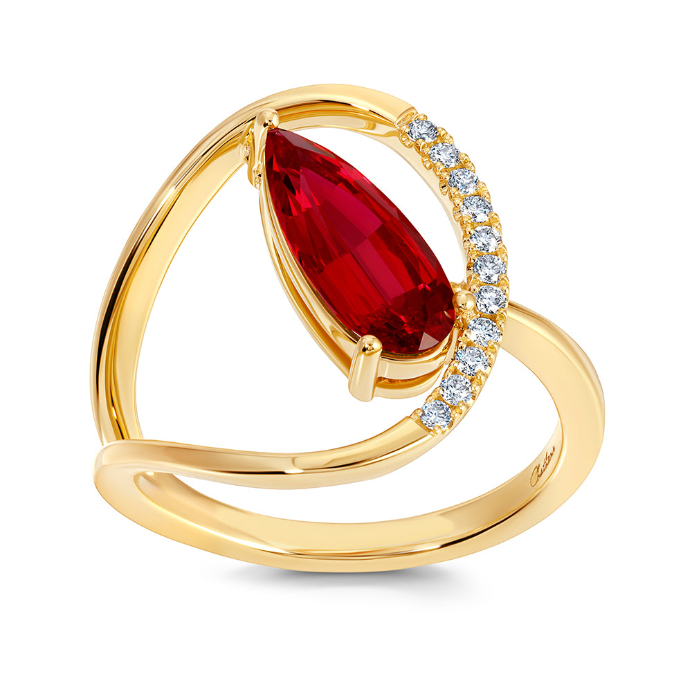 Chatham lab-grown ruby ring, style CR14990YRU