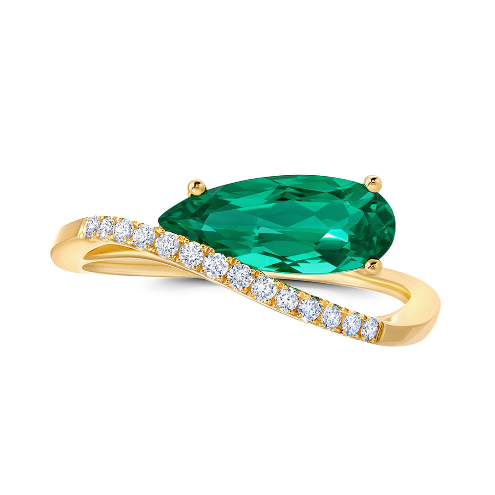 Chatham lab-grown emerald ring, style CR14994YEM
