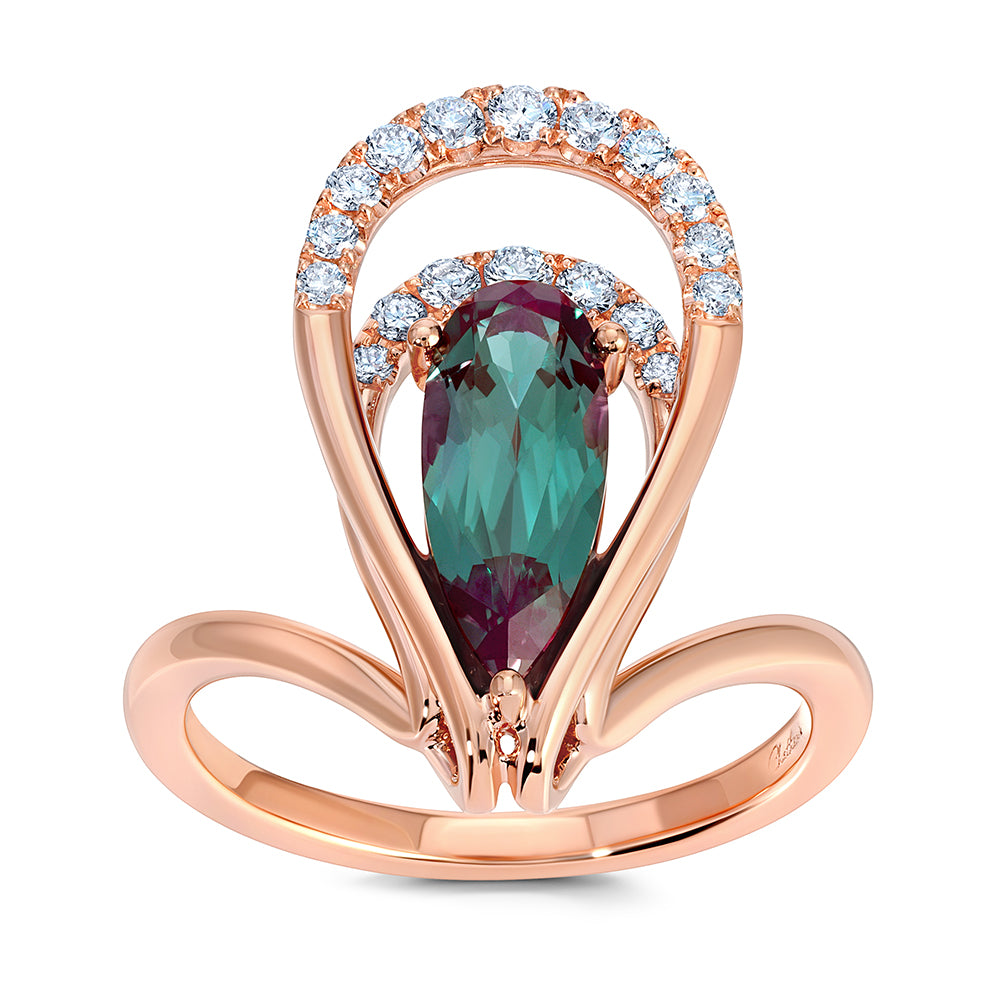 Chatham lab-grown alexandrite ring, style CR14996RAL