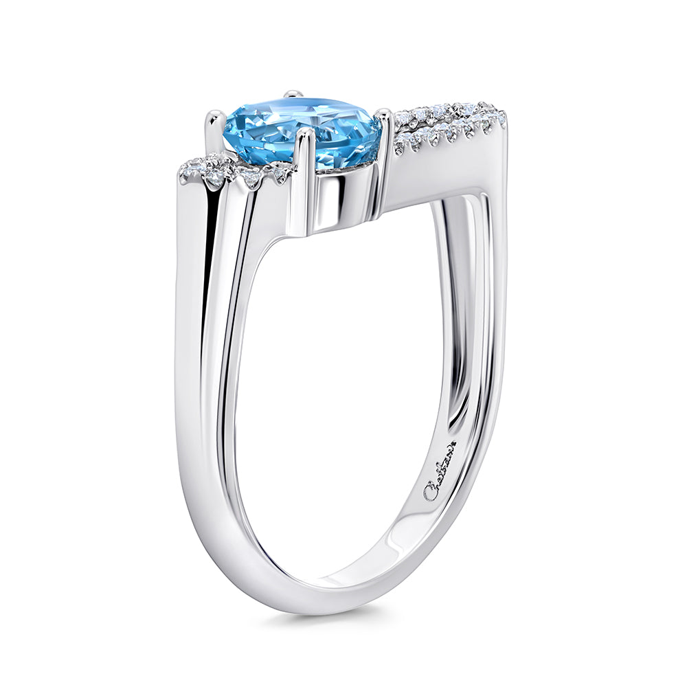 Aqua Blue Spinel Ring