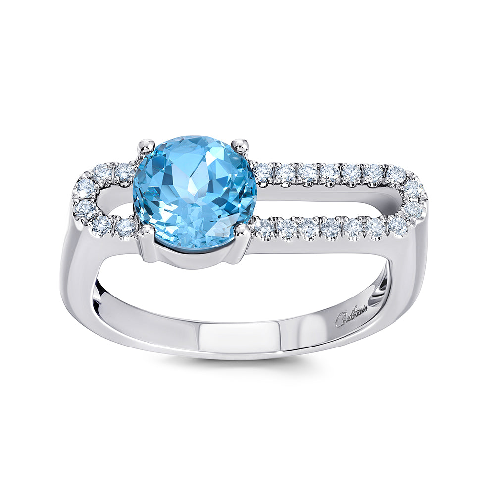 Chatham lab-grown aqua blue spinel ring, style CR14997WAQ