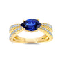 Chatham lab-grown blue sapphire ring, style CR14998YBS