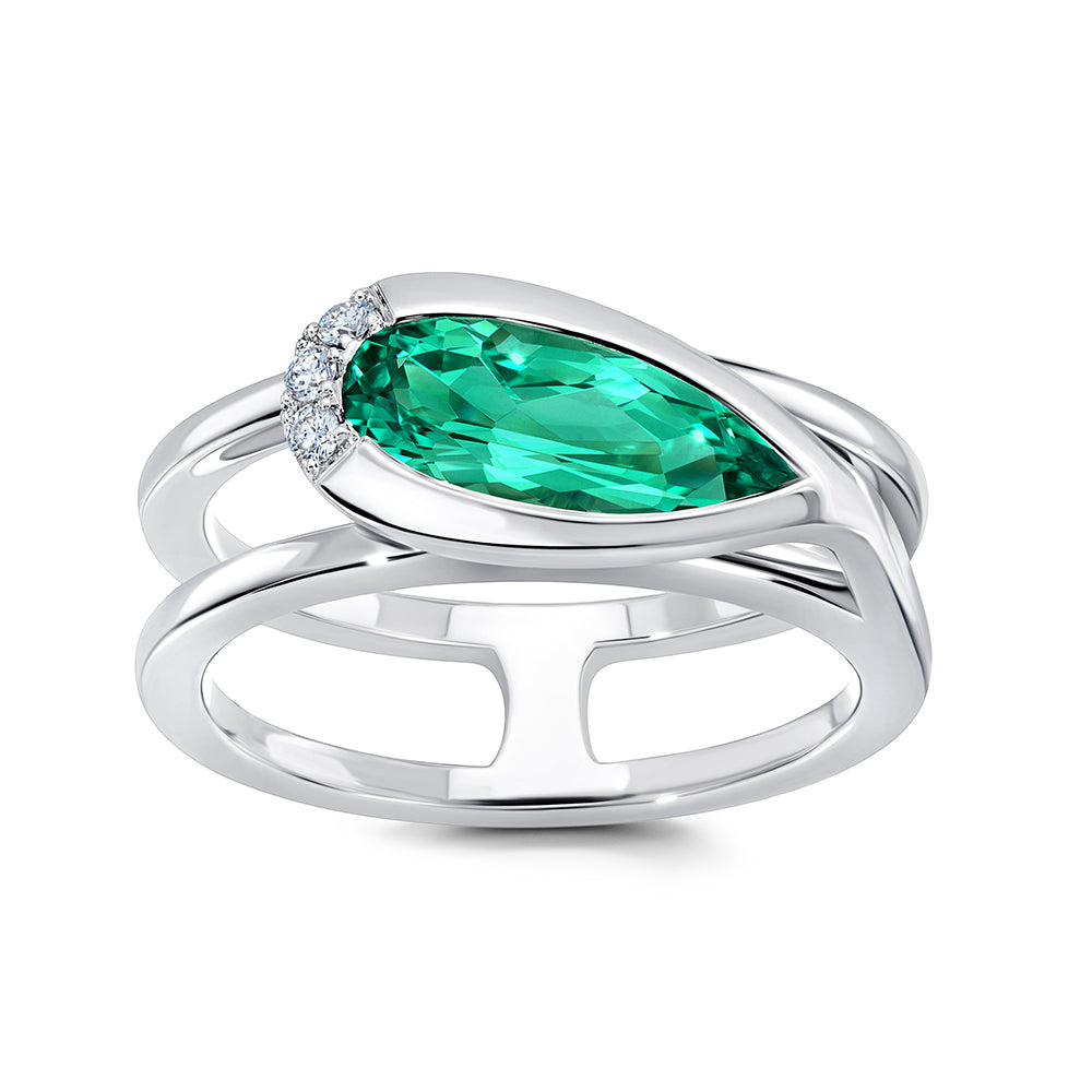 Chatham lab-grown chrysoberyl ring, style CR15002WCH