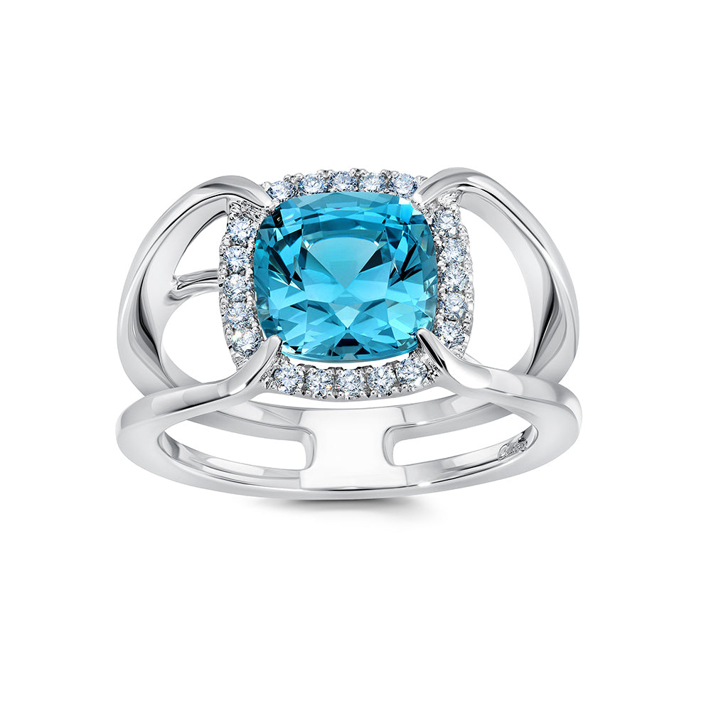 Chatham lab-grown aqua blue spinel ring, style CR15006WAQ