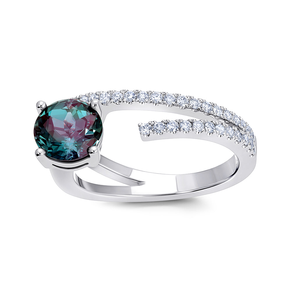 Chatham lab-grown alexandrite ring, style CR15007WAL