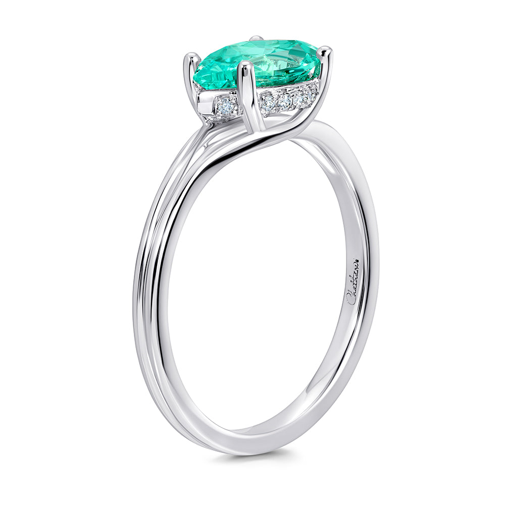 Chrysoberyl Ring – Flame, 14K White Gold
