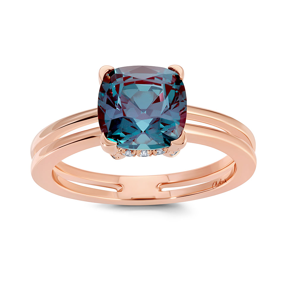 Chatham lab-grown alexandrite ring, style CR15015RAL