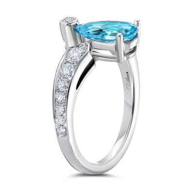Aqua Blue Spinel Ring