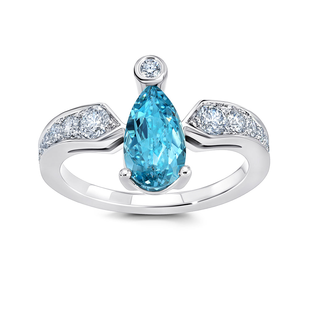Chatham lab-grown aqua blue spinel ring, style CR15020WAQ