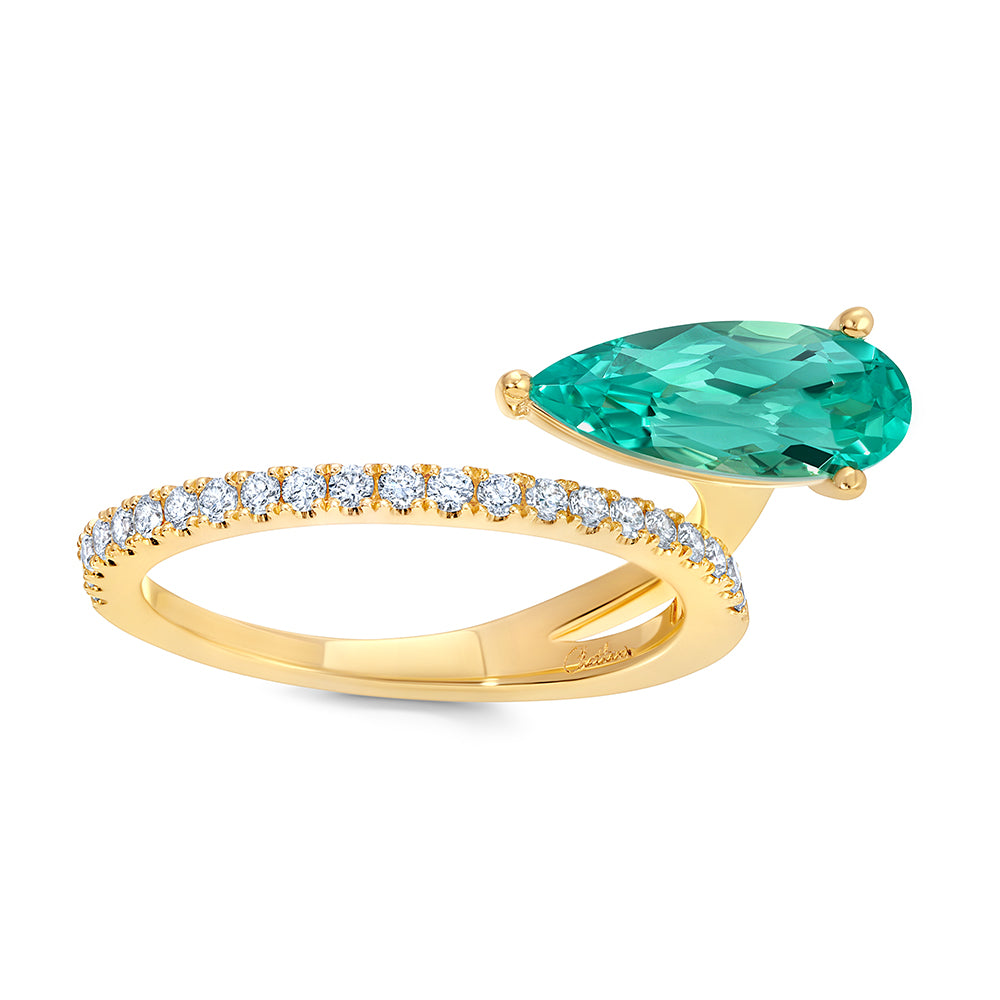 Chatham lab-grown chrysoberyl ring, style CR15021YCH