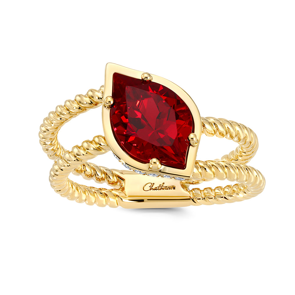 Chatham lab-grown ruby ring, style CR15024YRU