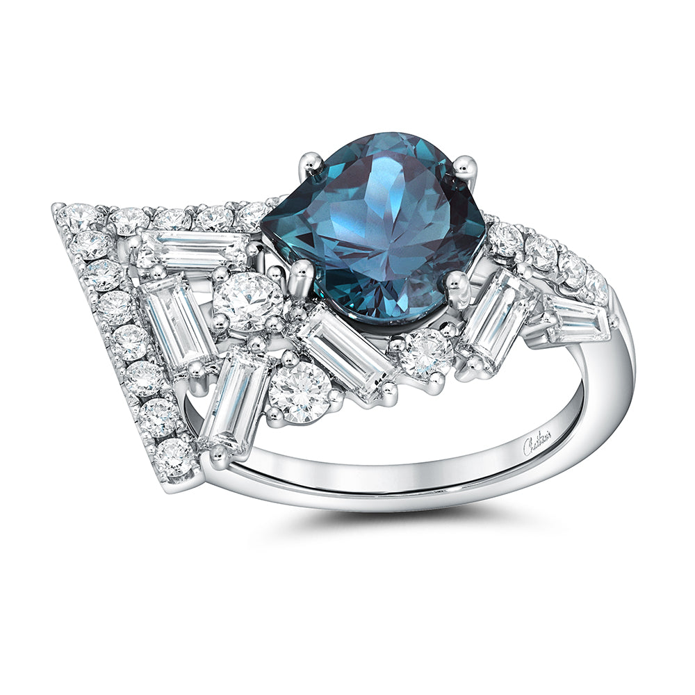 Chatham lab-grown alexandrite ring, style CR15066WAL