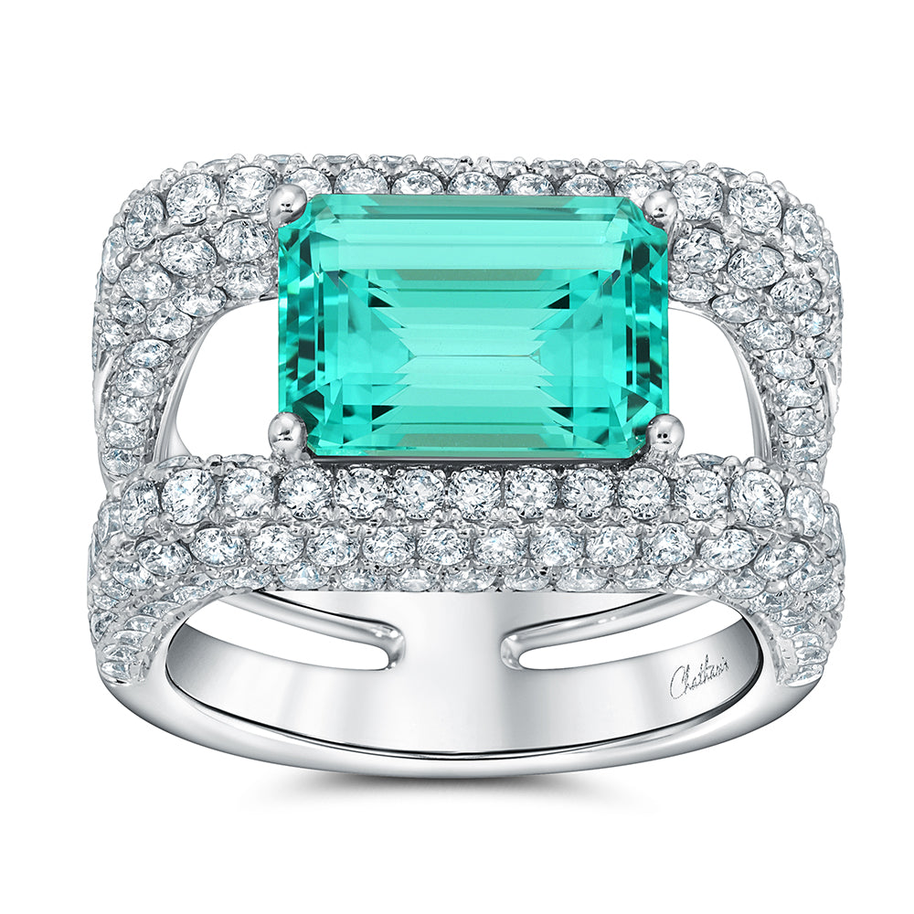 Chatham lab-grown chrysoberyl ring, style CR15067WCH