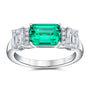 Chatham lab-grown emerald ring in 18k white gold, style CR15071WEM