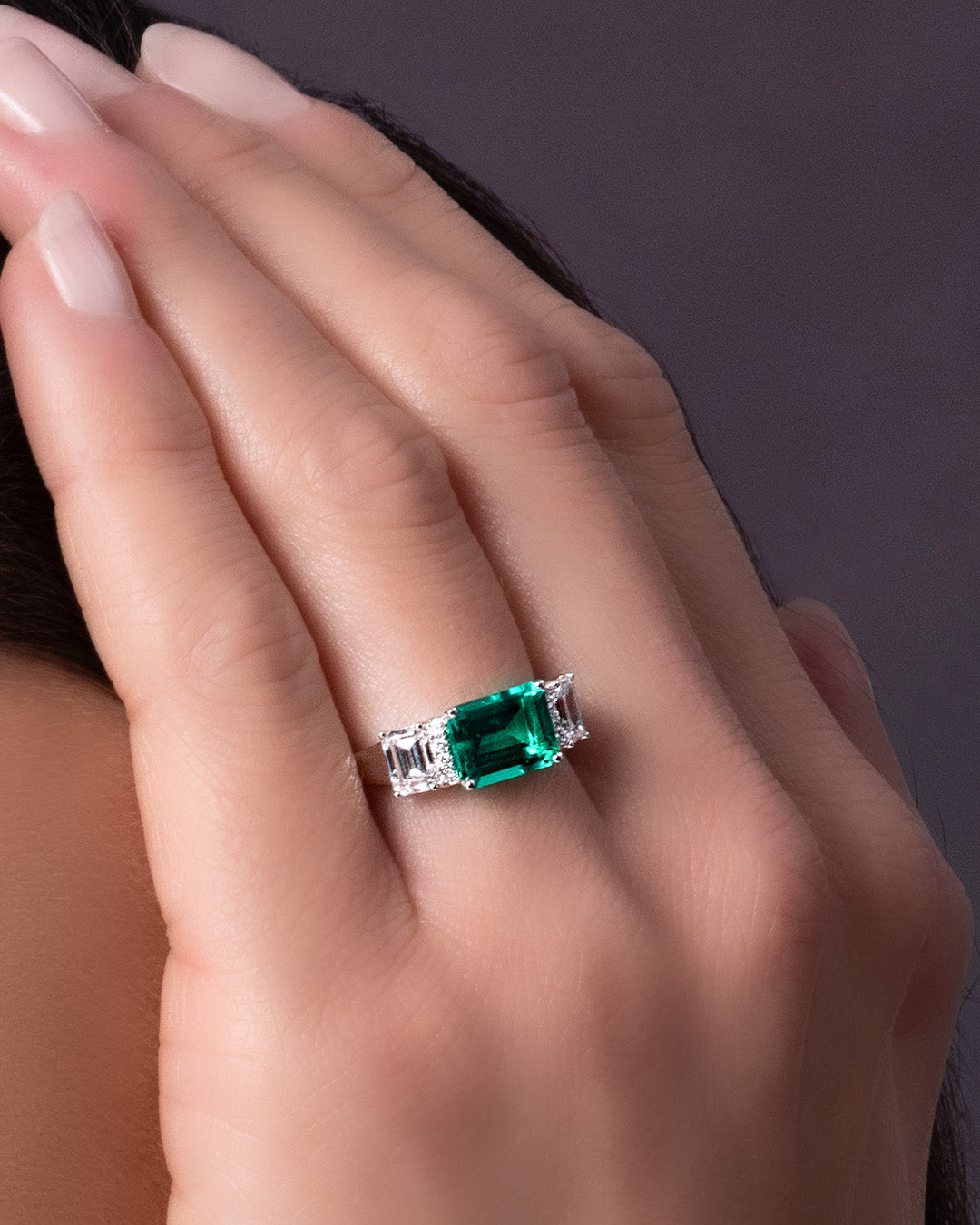 Emerald Ring – Emerald Cut, 18K White Gold