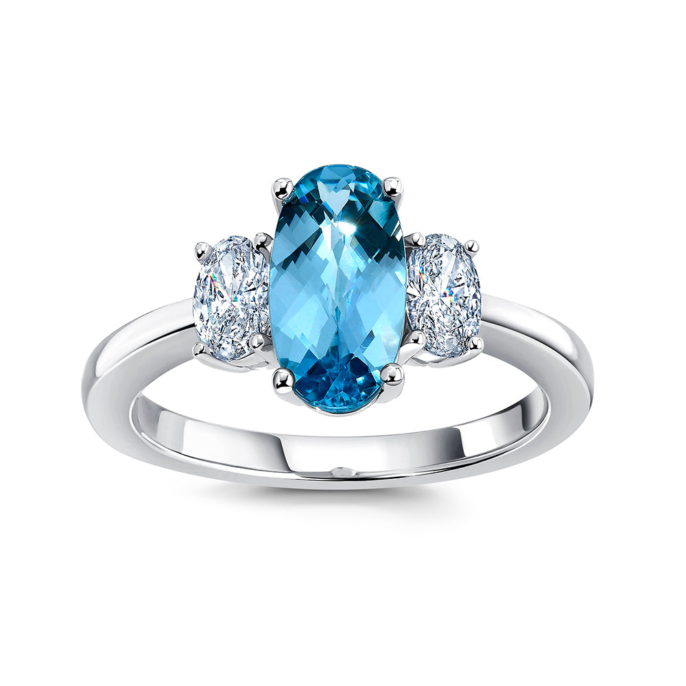 Chatham lab-grown aqua blue spinel ring, style CR15114WAQ