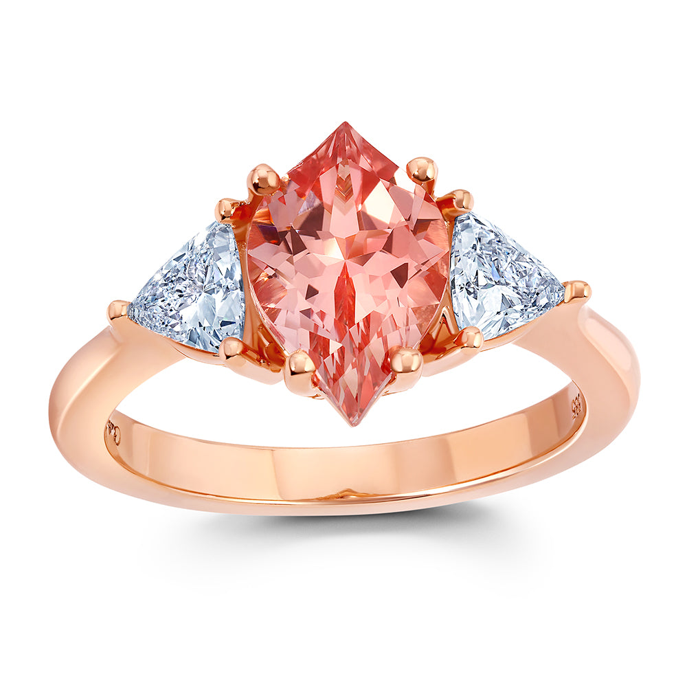 Chatham lab-grown champagne sapphire ring, style CR15115RCS