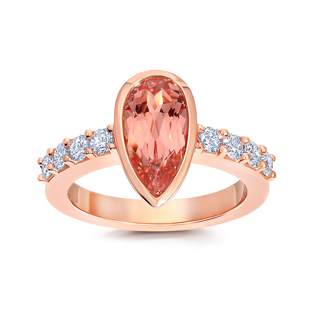 Chatham lab-grown champagne sapphire ring, style CR15117RCS