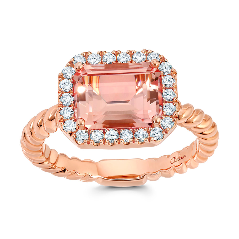 Chatham lab-grown champagne sapphire ring, style CR15126RCS