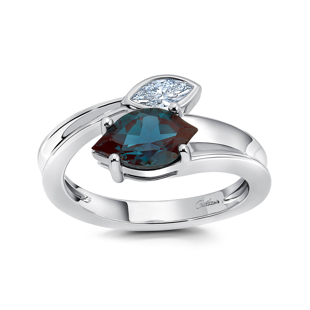 Chatham lab-grown alexandrite ring, style CR15129WAL
