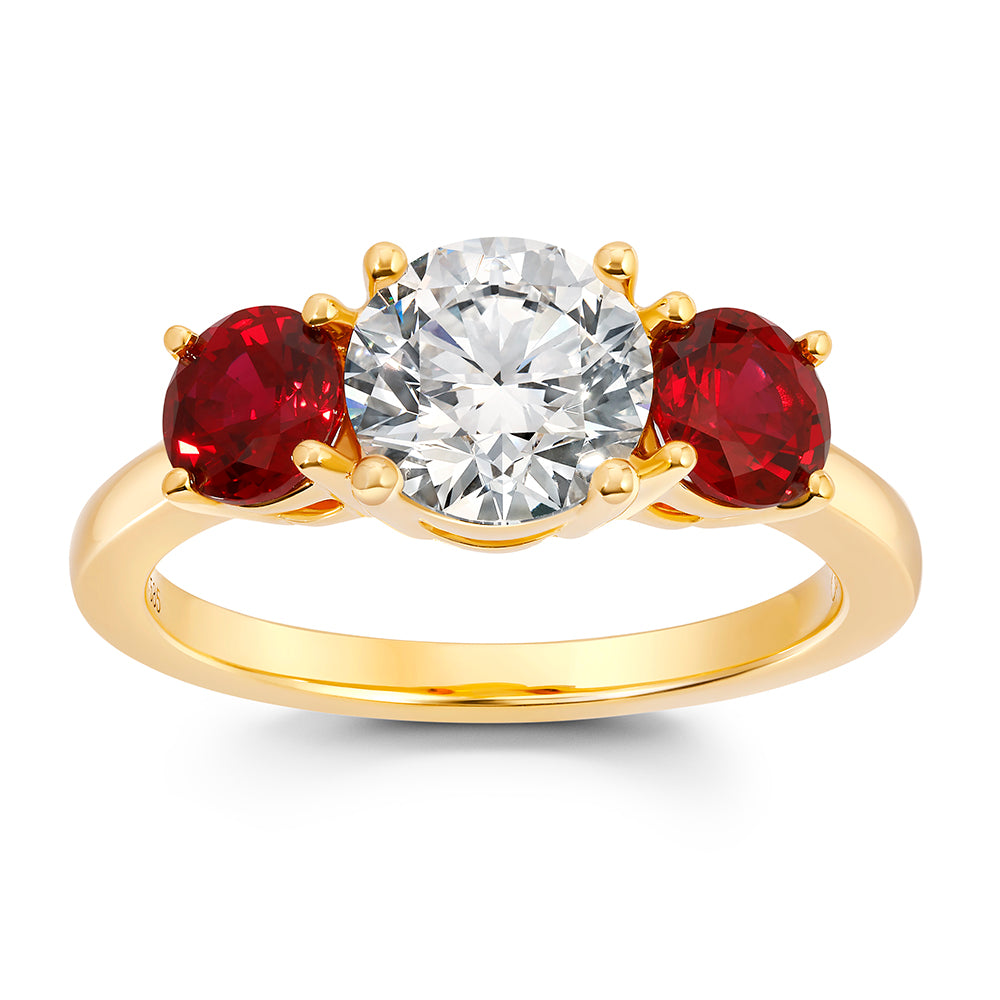 Chatham lab-grown ruby ring, style CR15130YRUC
