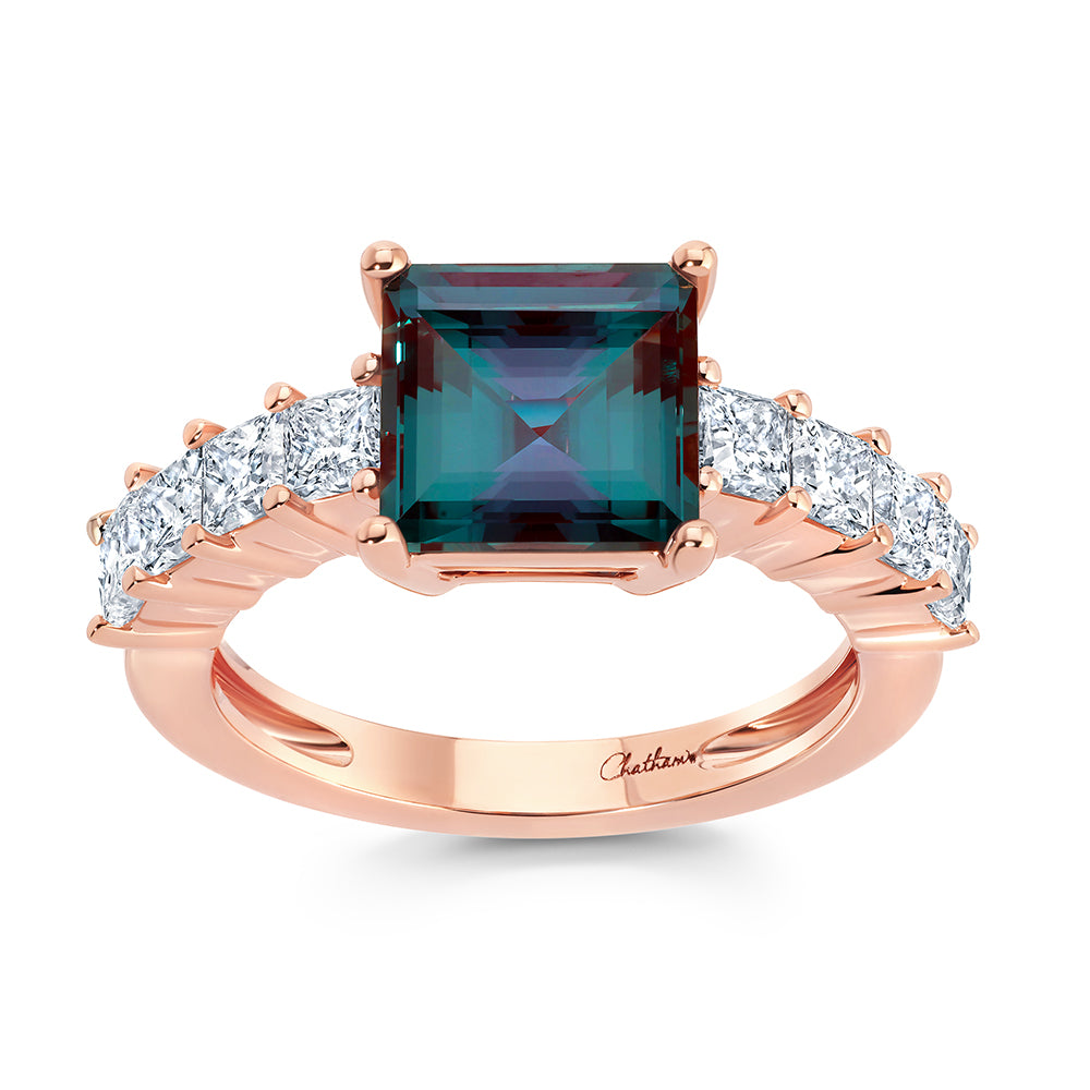 Chatham lab-grown alexandrite ring, style CR15131RAL