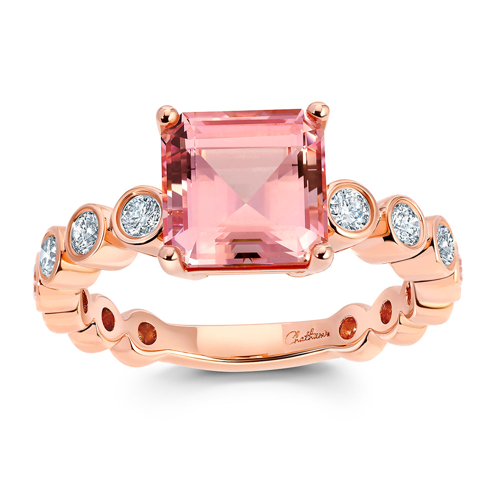 Chatham lab-grown champagne sapphire ring, style CR15132RCS