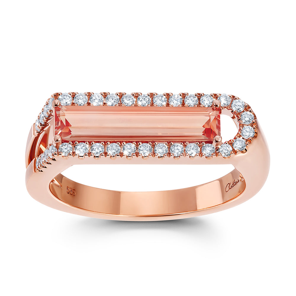 Chatham lab-grown champagne sapphire ring, style CR15134RCS