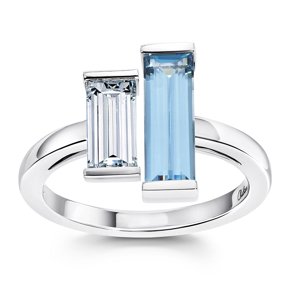 Chatham lab-grown aqua blue spinel ring, style CR15156WAQ