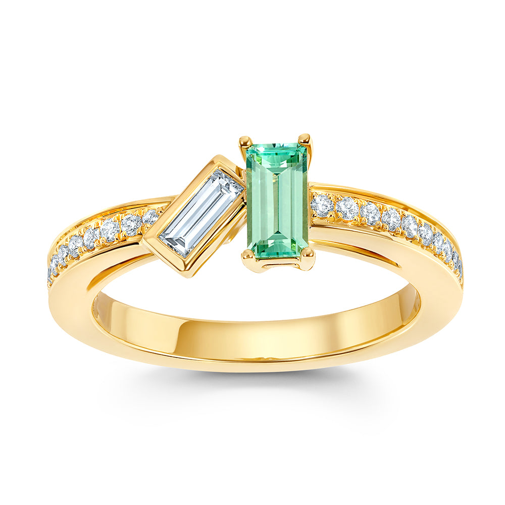 Chatham lab-grown chrysoberyl ring, style CR15158YCH