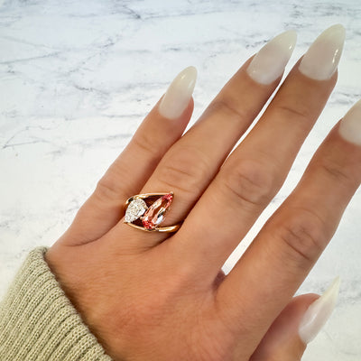 Champagne Sapphire & Diamond Ring