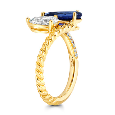 Blue Sapphire & Diamond Ring