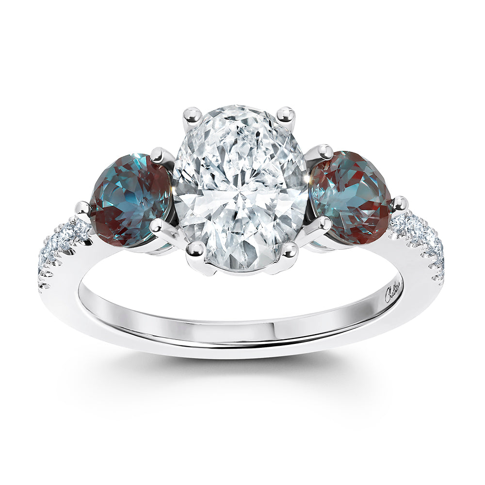 Chatham lab-grown alexandrite ring, style CR15165WAL