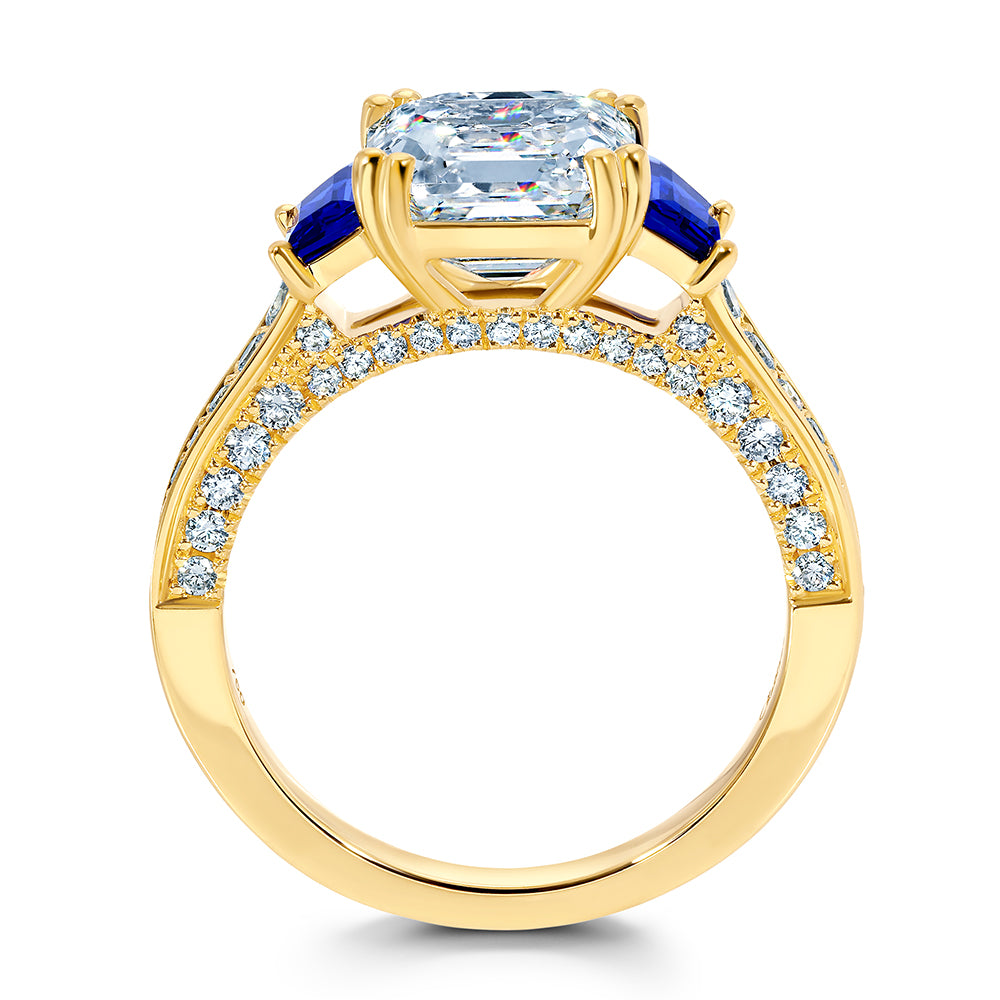 Diamond & Blue Sapphire Ring