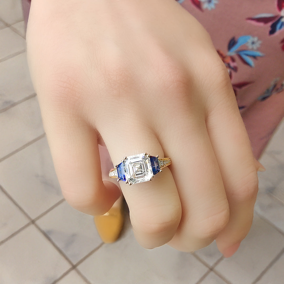 Diamond & Blue Sapphire Ring