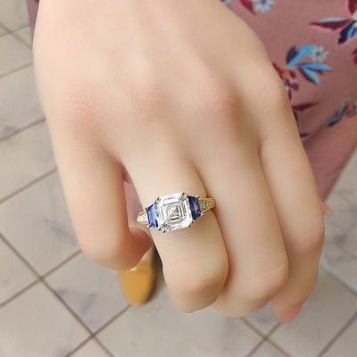 Diamond & Blue Sapphire Ring