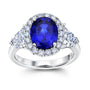 Chatham lab-grown blue sapphire ring in 18k white gold, style CR15172WBS