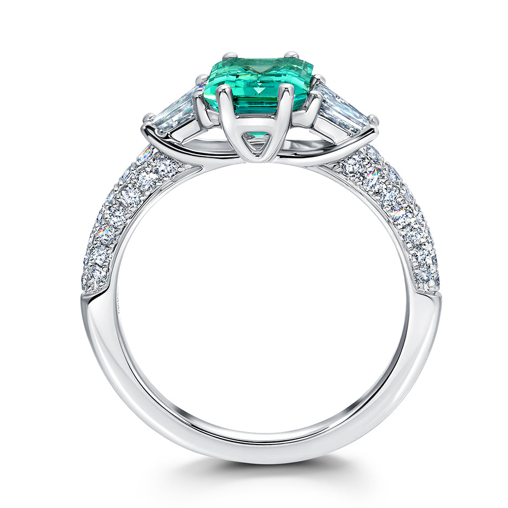 Chrysoberyl Ring – Octagon, 14K White Gold