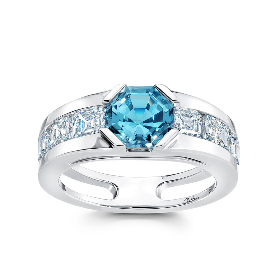 Aqua Blue Spinel Ring