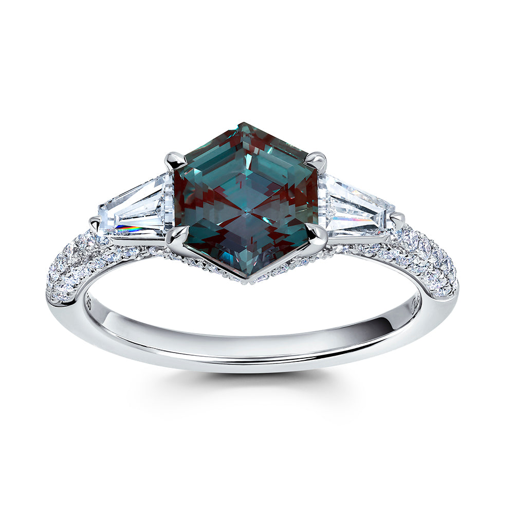 Chatham lab-grown alexandrite ring, style CR15191WAL