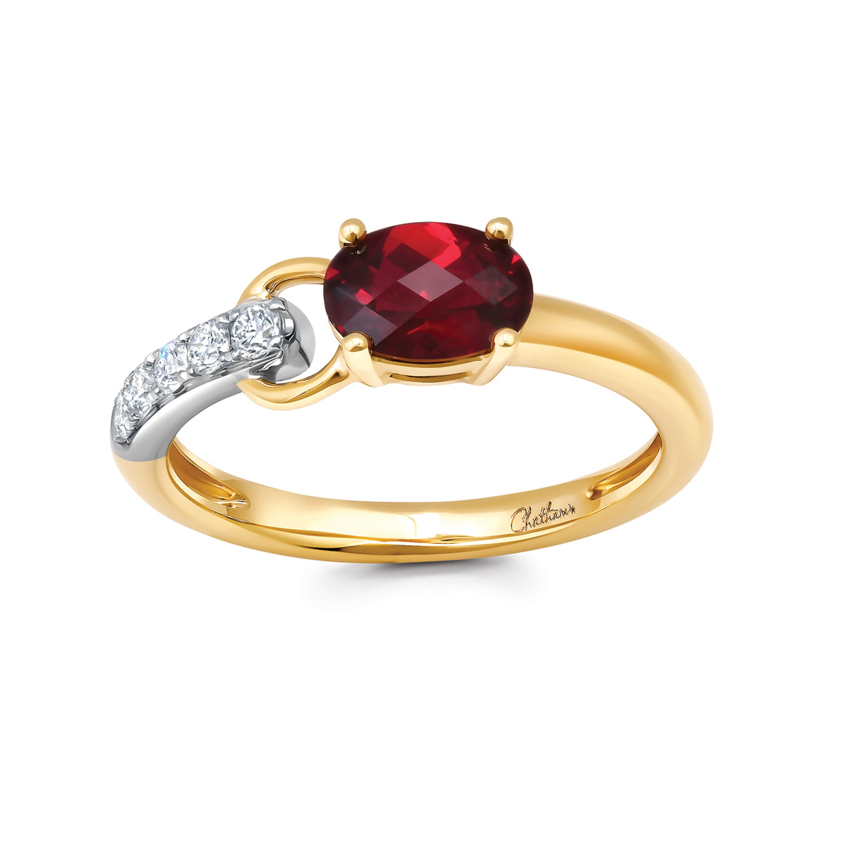 Chatham lab-grown ruby ring, style CR15259YWRU