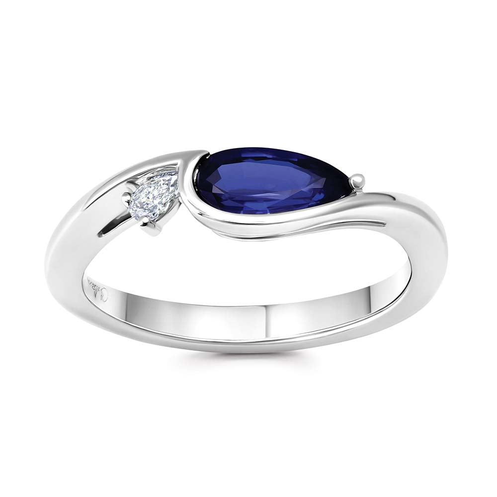 Chatham lab-grown blue sapphire ring, style CR15263WBS