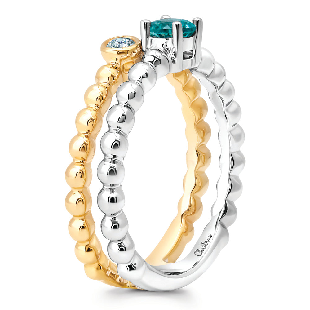 Chrysoberyl Ring – Round, 14K White & Yellow Gold