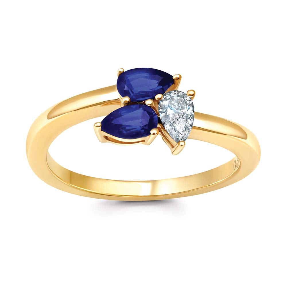 Chatham lab-grown blue sapphire ring, style CR15269YBS
