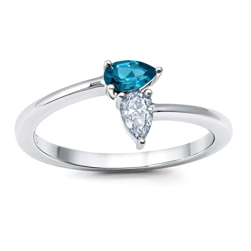Chatham lab-grown spinel ring in 14k white gold, style CR15271WPA