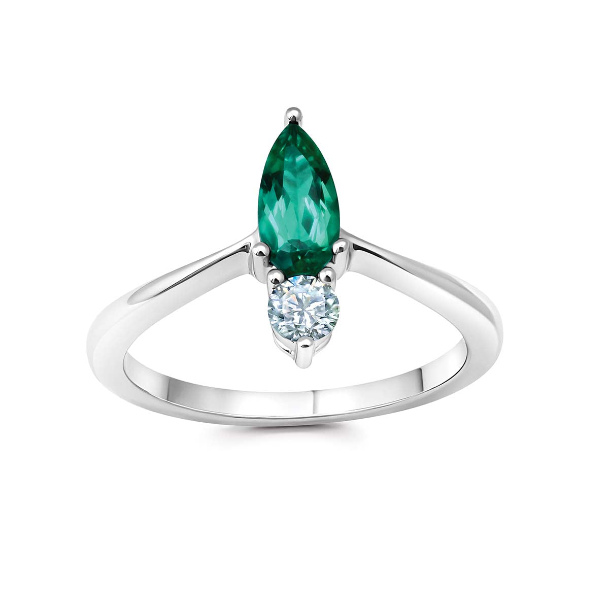 Chatham lab-grown emerald ring, style CR15272WEM