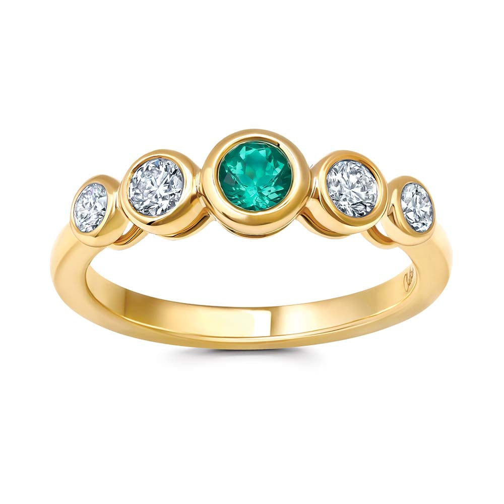 Chatham lab-grown emerald ring, style CR15276YEM
