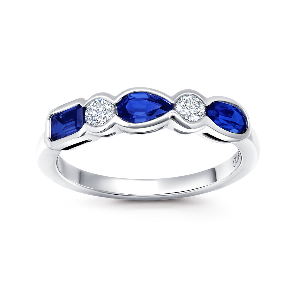 Chatham lab-grown blue sapphire ring, style CR15277WBS