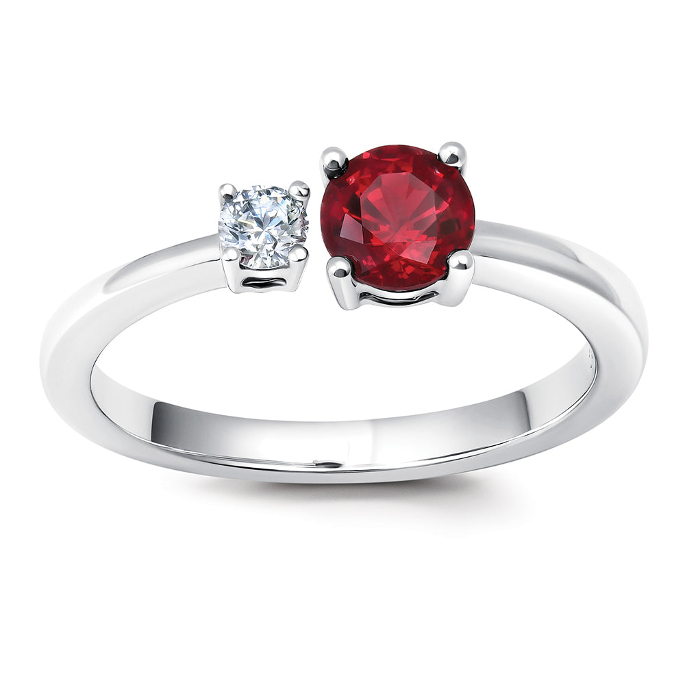 Chatham lab-grown ruby ring in 14k white gold, style CR15278WRU