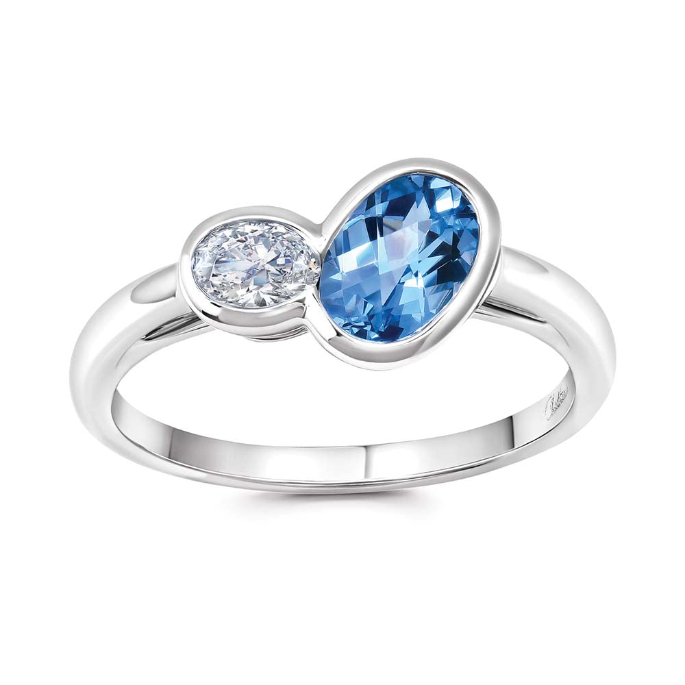 Chatham lab-grown aqua blue spinel ring, style CR15282WAQ